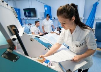 a person standing in a room