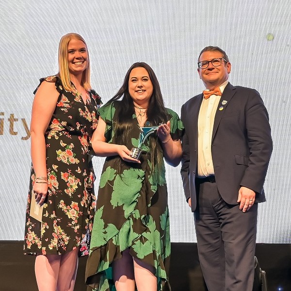 Pictured (Left): Jessica Ball (Learning Disability Acute Liaison Nurse at Sussex Community NHS Foundation Trust), Chloe Hawkins, Steve Ford (Editor, Nursing Times)