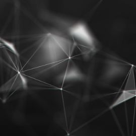 Abstract black and white image of connected dots