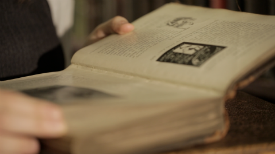 a close up of a book