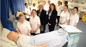 a group of people in a room