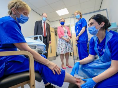 Professor Chris Whitty at the NMC Competence Test Centre at Northumbria University
