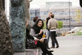 a person standing in front of a building