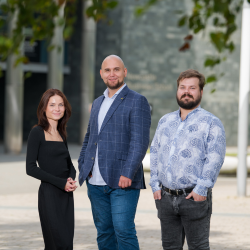 Left to Right: Arina Skorochodova, Dr Mikhail Vasenin, and Dr Savva Shanaev.
