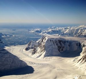 a view of a snow covered mountain