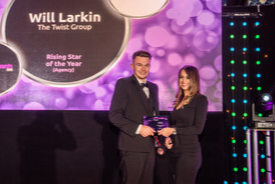 a person holding a microphone