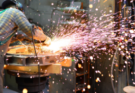 a close up of a busy city street