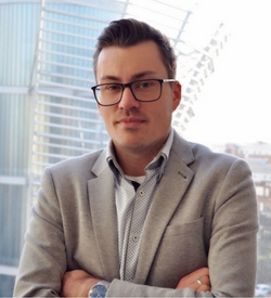 a man wearing glasses