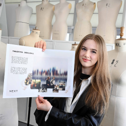 Northumbria fashion student Kamile Kartunaviciute pictured with some of her work