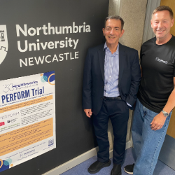 L-R:  Professor Ioannis Vogiatzis of Northumbria University and Paul Court, Chief Executive of Healthworks
