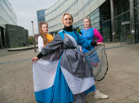 a person standing in front of a building