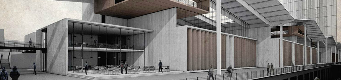 a group of people standing in front of a building