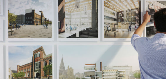 a person standing in front of a building