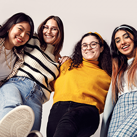 group of students laughing