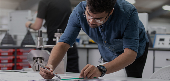 Student completing practical work