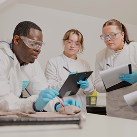 students working in a lab