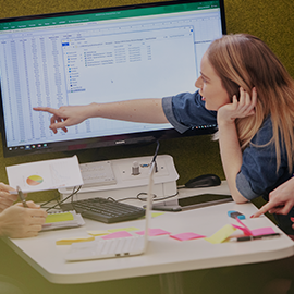 students working at computer