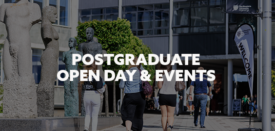 group of people walking into Northumbria University