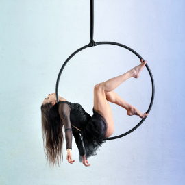 woman on aerial hoop