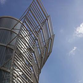 a close up of a tower