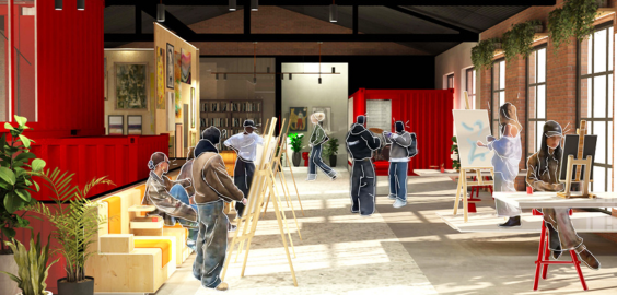 Mock Up of Student Interior Design Project. 