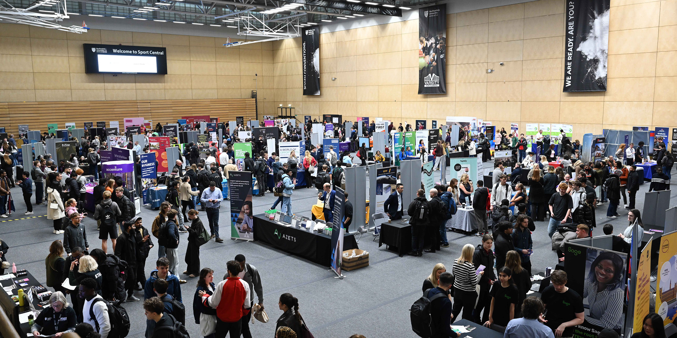 People attending a careers fair