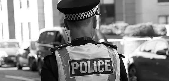 Patrolling police officer