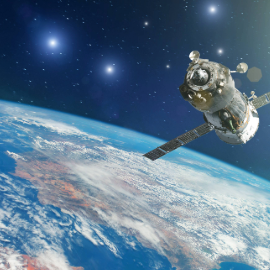 Satellite image with earth background