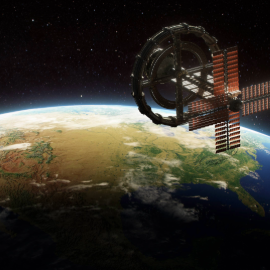 Satellite Image with Earth Background