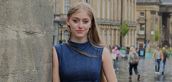 Girl smiling at camera