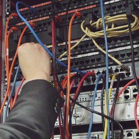 a person on the machine