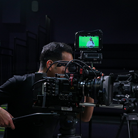 Northumbria student using film equipment