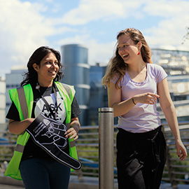 Two people at an open day