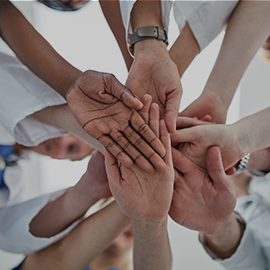 Hands on top of each other