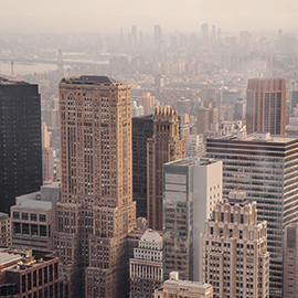 a large skyscraper in a city