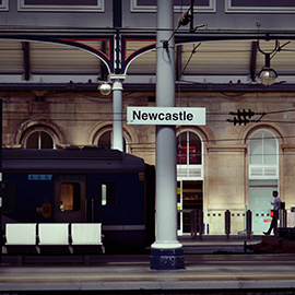 a bench in front of a building