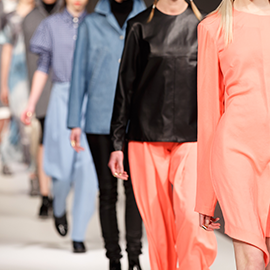 Models walking on a catwalk