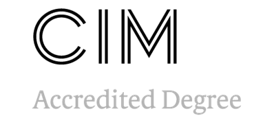 Chartered Institute of Marketing logo with the text "CIM Accredited Degree"